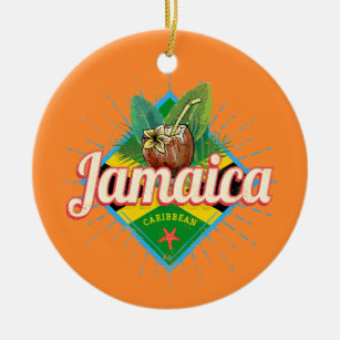 Urlaub unter der Vintagen Jamaika-Karibik-Retro-Fl Keramik Ornament