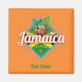 Urlaub unter der Vintagen Jamaika-Karibik-Retro-Fl Magnet