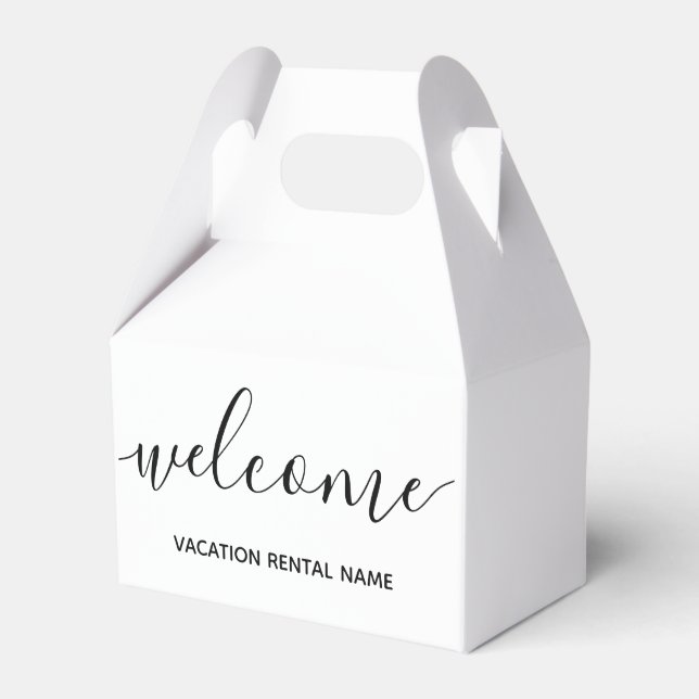 Urlaub Vermietung Weiß Willkommen Geschenkschachtel (Vorderseite)