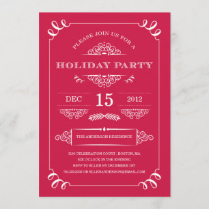 URLAUB VINTAG EINLAGEN DER HOLIDAY PARTY EINLADUNG