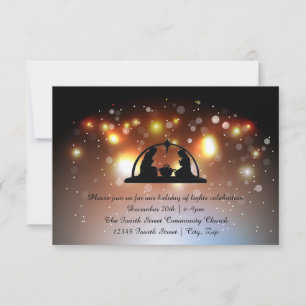 Urlaub von LIghts Krippe-3x5Christmas Einladung