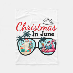 Urlaub Weihnachten im Juni Singles Santa Flamingo Fleecedecke