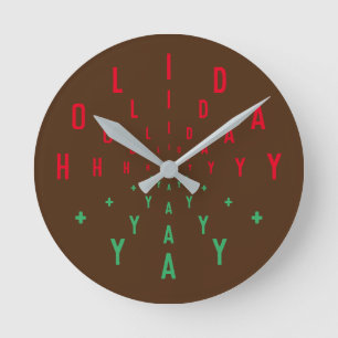 Urlaub Yay Buchstaben Zahlen Runde Wanduhr