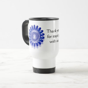 Urlaub Zuhause Gast Willkommen Bright Blue Floral Reisebecher