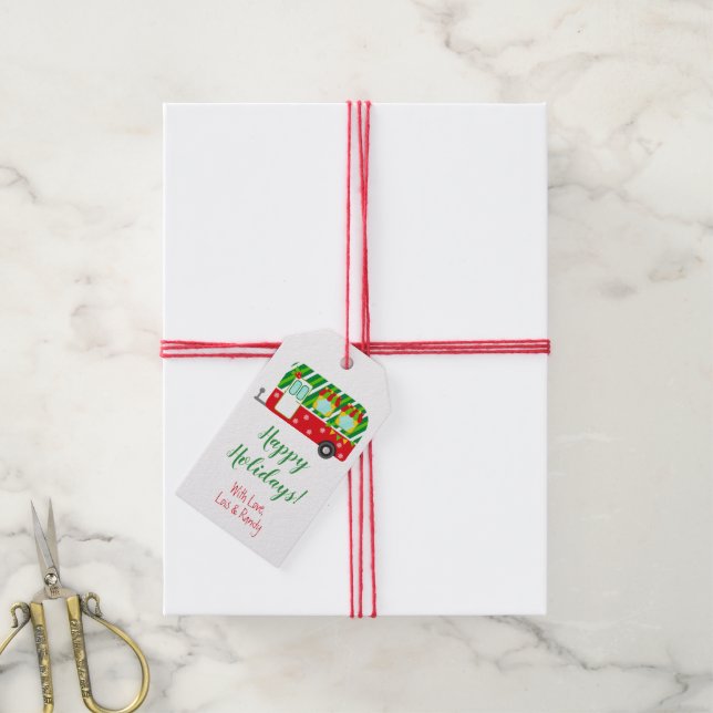 Urlaubscamper, Personalisierte Weihnachten Geschenkanhänger (Mit Garn)