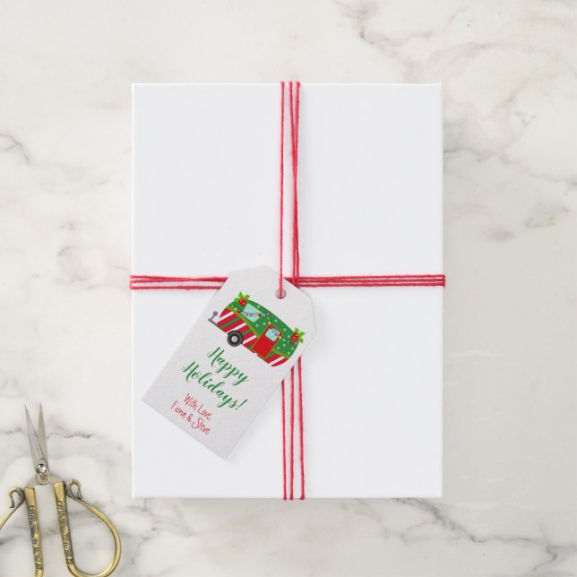 Urlaubscamper, Personalisierte Weihnachten Geschenkanhänger (Mit Garn)