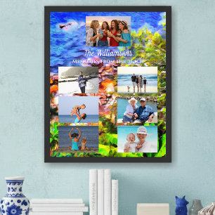Urlaubserinnerungen Familien-Collage 0819 Kunstpri Poster