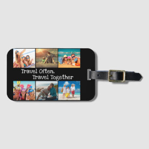 Urlaubsfoto-Collage Reisen oft zusammen Gepäckanhänger