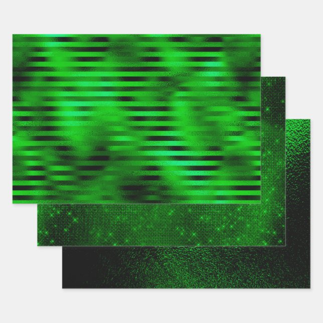 Urlaubsgrün - Imitate Fossil 3 Packung Geschenkpapier Set (Set)