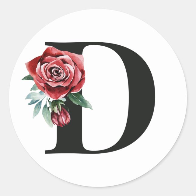 Urlaubsinitiative für Winterferien Buchstabe D Runder Aufkleber (Vorderseite)