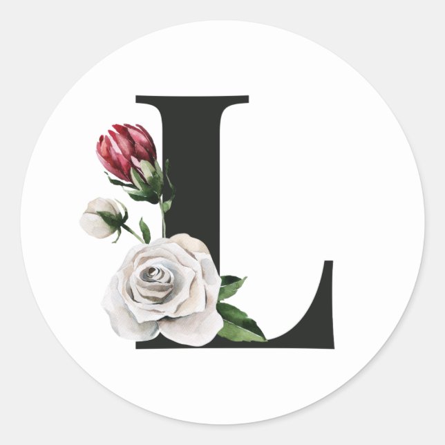 Urlaubsinitiative für Winterferien Buchstabe L Runder Aufkleber (Vorderseite)