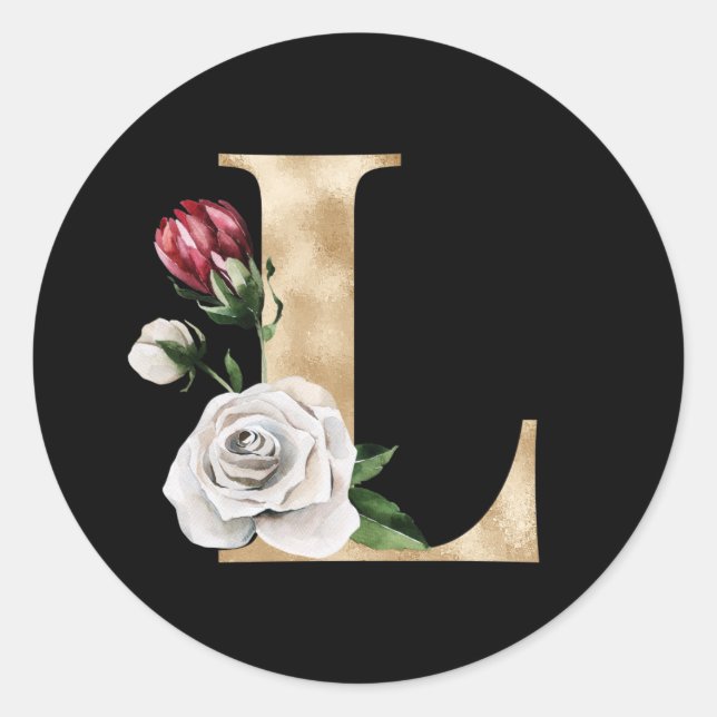 Urlaubsinitiative für Winterferien Buchstabe L Runder Aufkleber (Vorderseite)