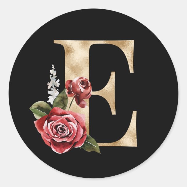 Urlaubsinitiativen für Winterferien Buchstabe E Runder Aufkleber (Vorderseite)