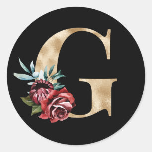 Urlaubsinitiativen für Winterferien Buchstabe G Runder Aufkleber