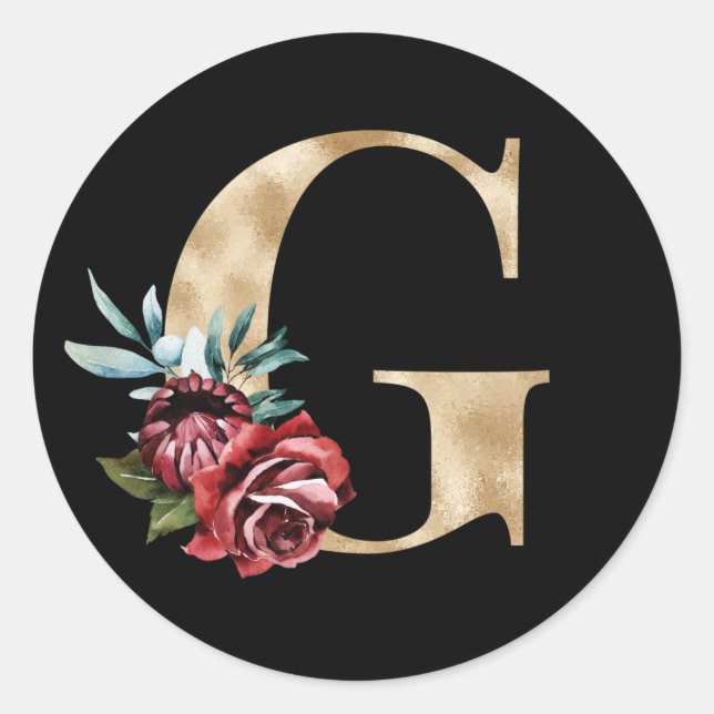 Urlaubsinitiativen für Winterferien Buchstabe G Runder Aufkleber (Vorderseite)