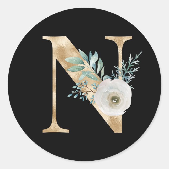 Urlaubsinitiativen für Winterferien Buchstabe N Runder Aufkleber (Vorderseite)