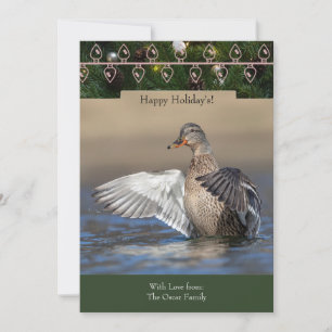 Urlaubskarte mit Mallard-Duck Feiertagskarte