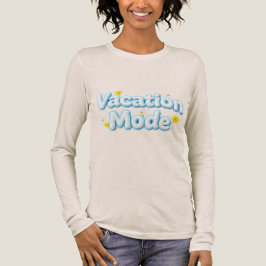 Urlaubsmodus 3D Puffy-Typografie Daisy Longsleeve Tri-Blend Shirt