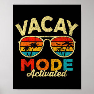 Urlaubsmodus aktiviert tropischer Strand Sommer Poster