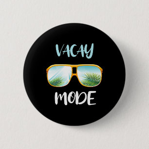 Urlaubsmodus Palm Sungles Shirt Strand Sommertime  Button