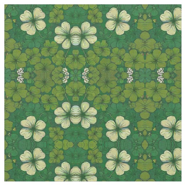 Urlaubsmuster - St. Patrick's Day Kleeblatt Stoff (Nahaufnahme)