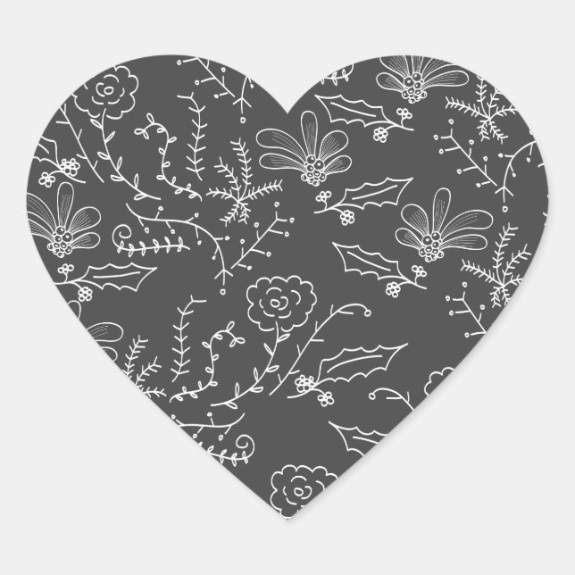 Urlaubsornamente Herz-Aufkleber (Vorderseite)