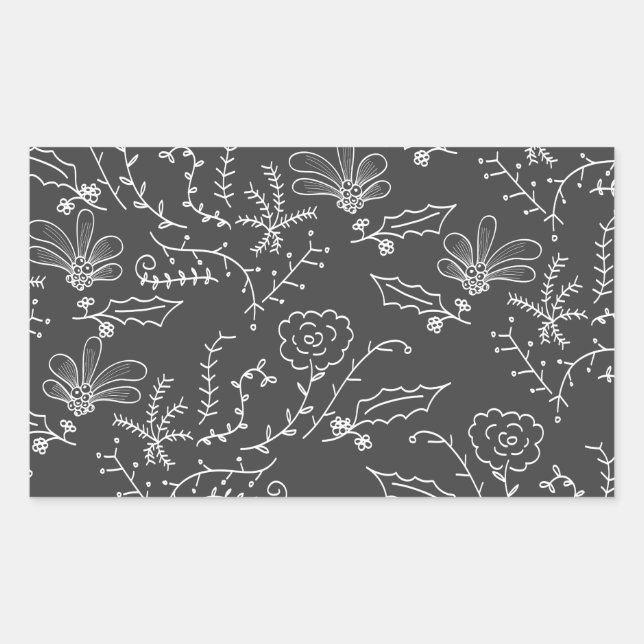 Urlaubsornamente Rechteckiger Aufkleber (Vorderseite)