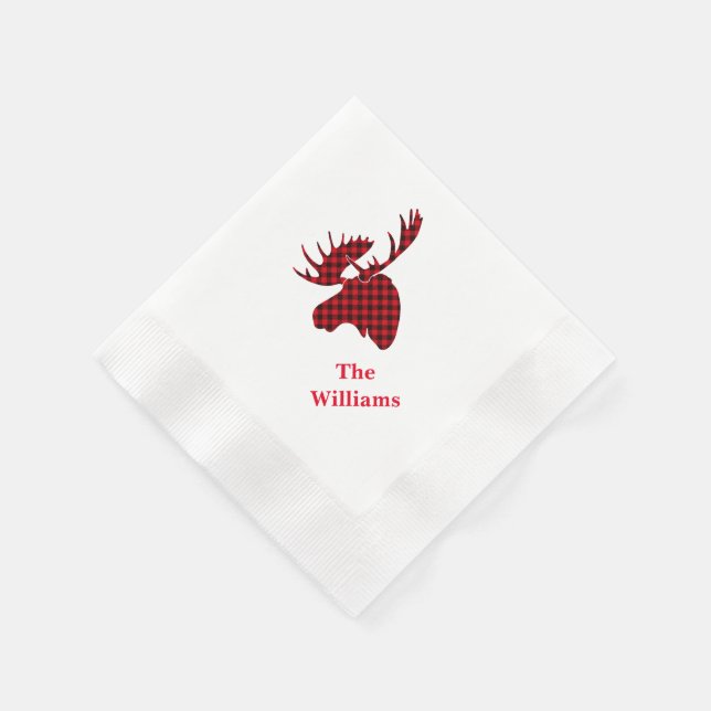 Urlaubspapier Napkins-Karierte Elche Serviette (Ecke)