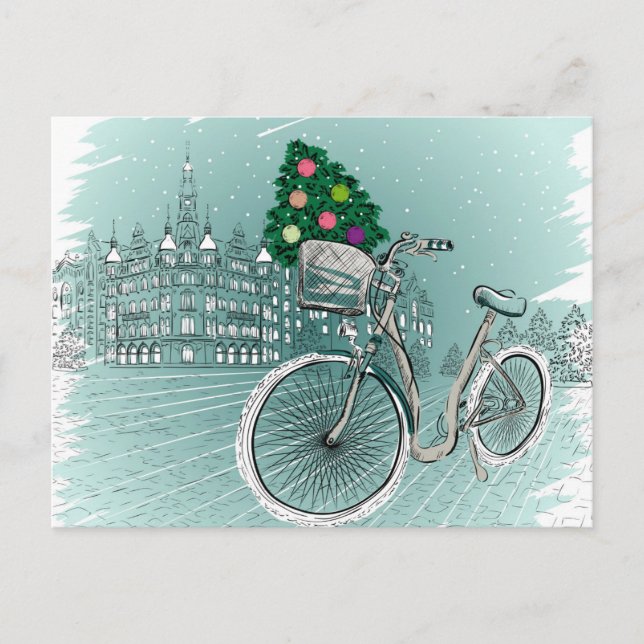 Urlaubspostkarte mit Ferienbaum Feiertagspostkarte (Vorderseite)