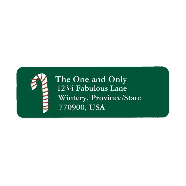 Urlaubssaison Künstlerische Candy Cane Labels (Vorne)