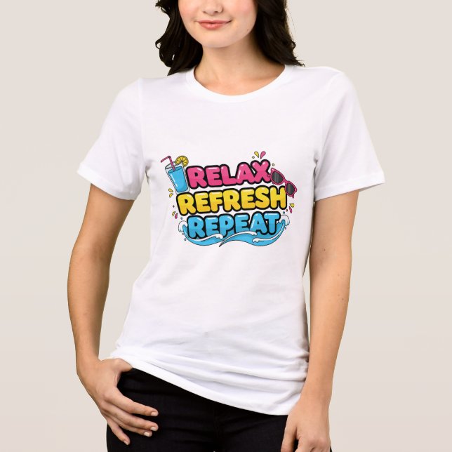 Urlaubsstimmung – Entspannen, Erfrischen, Wiederho Tri-Blend Shirt (Vorderseite)