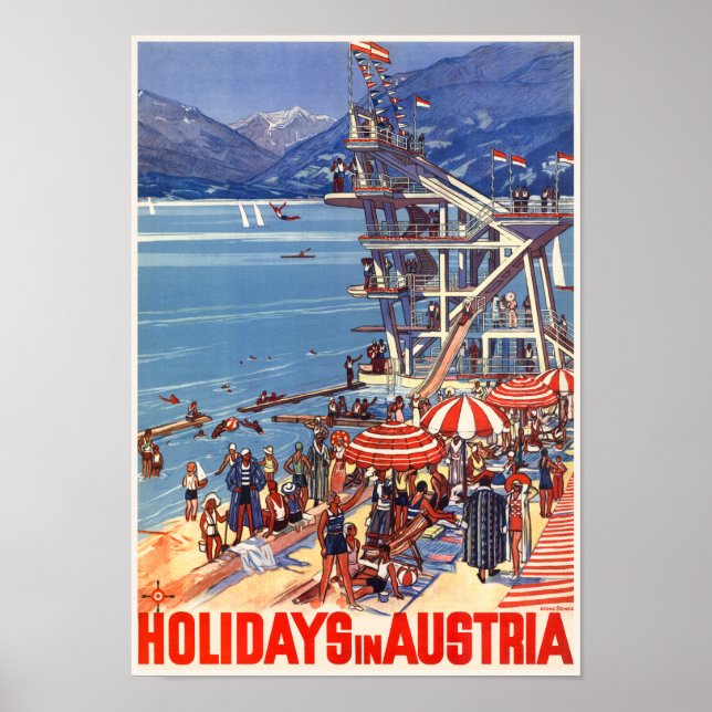 Urlaubstage in Österreich Vintage Poster 1933 (Vorne)