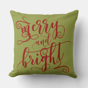 Urlaubstext   Rot und Grün   Merry & Bright Kissen