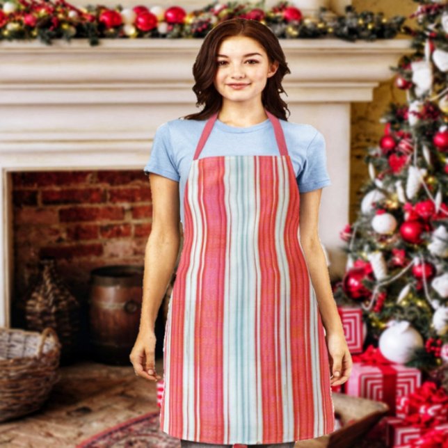 Urlaubstriche Schürze (Look like a Candystriper, and have fun preparing for the holidays, in this Holiday Stripes Apron!)