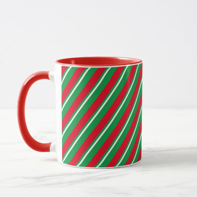 Urlaubstripes Rot-grüne Candy Cane-Tasse Tasse (Links)