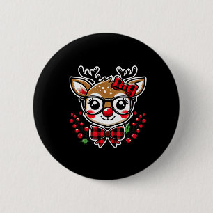 Urlaubsvergnügen Niedliche Weihnachtsfest-Rentiere Button