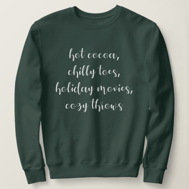 Urlaubswörter Liste Sweatshirt (Design vorne)