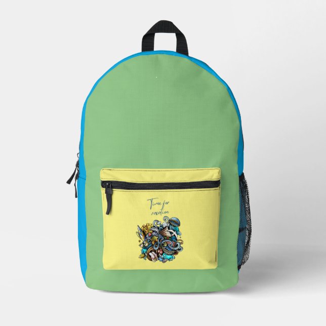 Urlaubszeit Bedruckter Rucksack (Vorderseite)