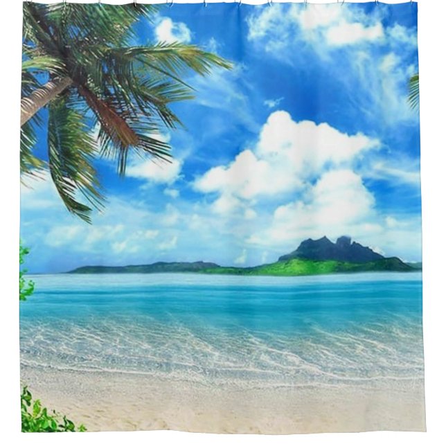 Urlaubsziel Duschvorhang (Vorderseite)