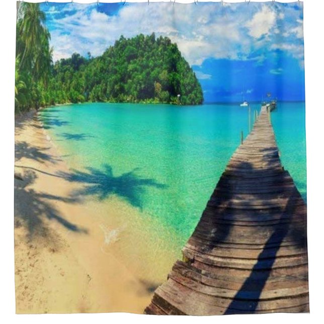 Urlaubsziel Duschvorhang (Vorderseite)