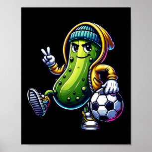 Urne Pickle Fußballspieler Coole Cartoon Vibes Poster