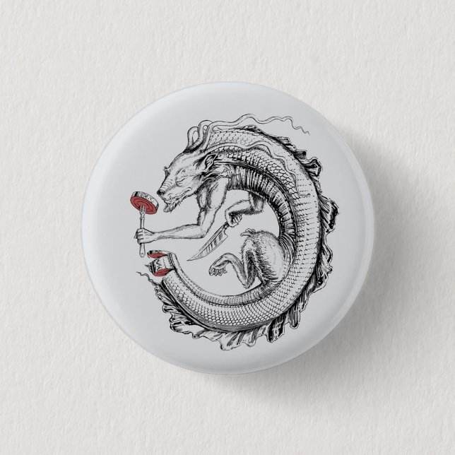 uroboros sushi button (Vorderseite)