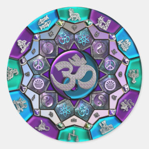 UROCK Unabhängigkeits-Mandala ~ BTC Runder Aufkleber