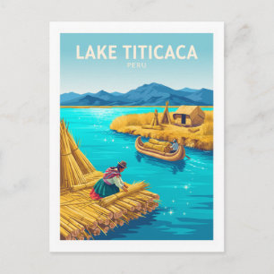 Uros Reed Insel auf dem Titicacasee Puno Peru Postkarte