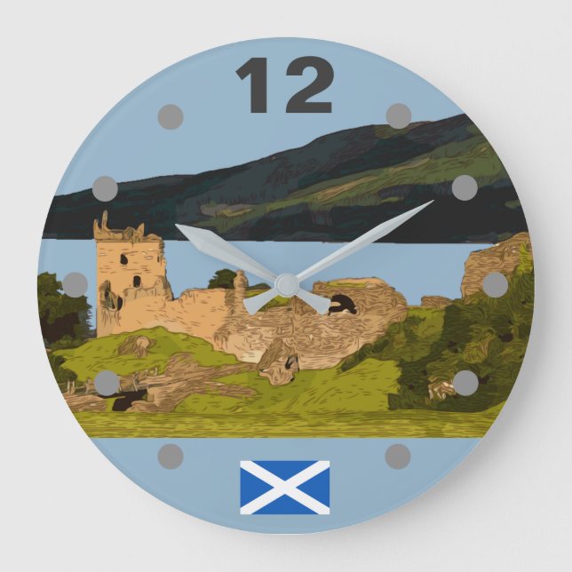 URQUHART CASTLE GROßE WANDUHR (Vorderseite)