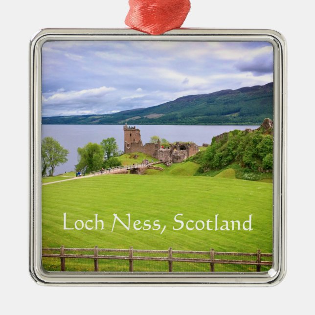 Urquhart Castle Loch Ness Scotland Fotografie Ornament Aus Metall (Vorne)