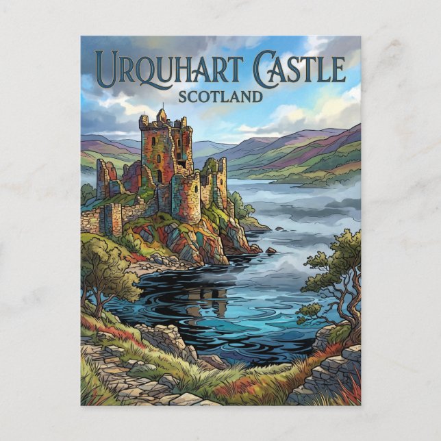 Urquhart Castle Schottland Postkarte (Vorderseite)