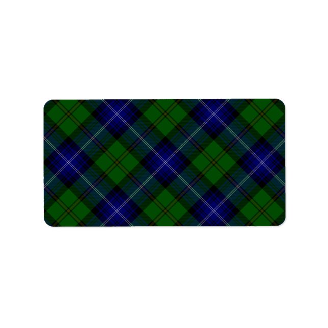 Urquhart tartan blue kariert adressaufkleber (Vorne)