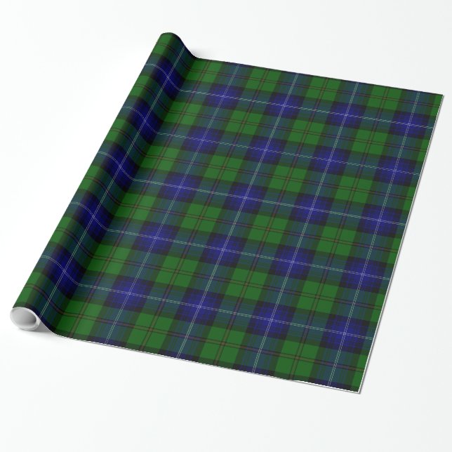 Urquhart tartan blue kariert geschenkpapier (Ungerollt)