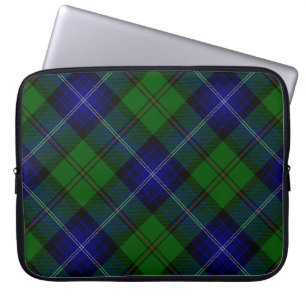 Urquhart tartan blue kariert laptopschutzhülle